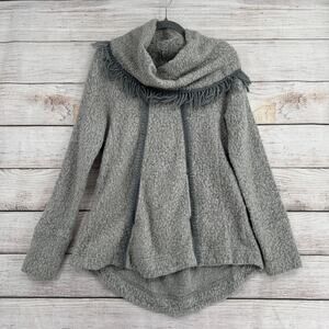 Angel of the North Anthropologie Cowl Neck Wool Blend Sweater Womens M Gray